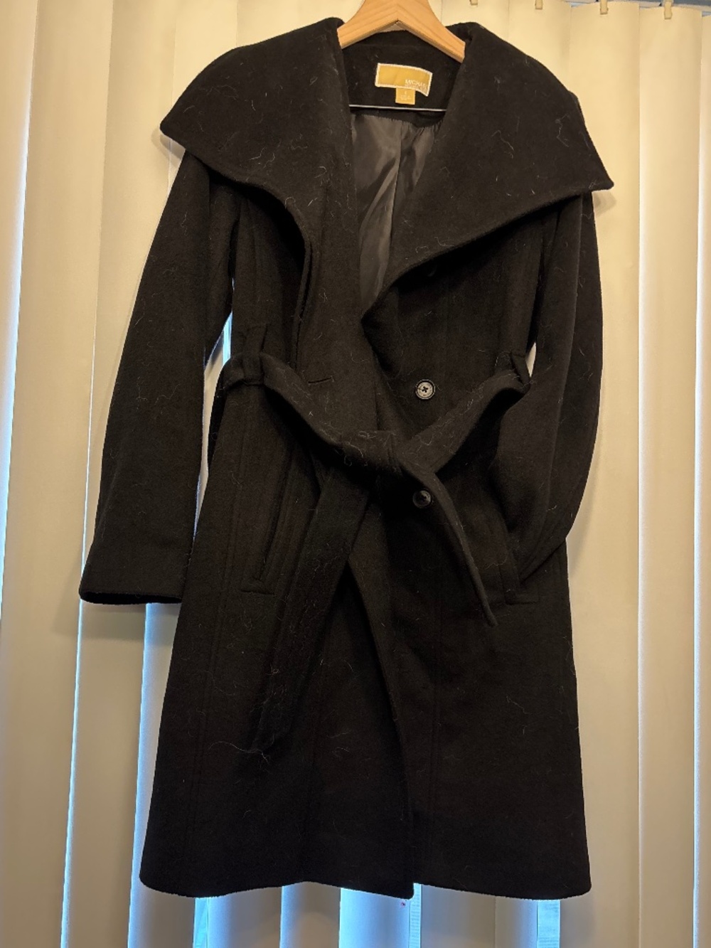 Michael Kors black wool trench coat size S